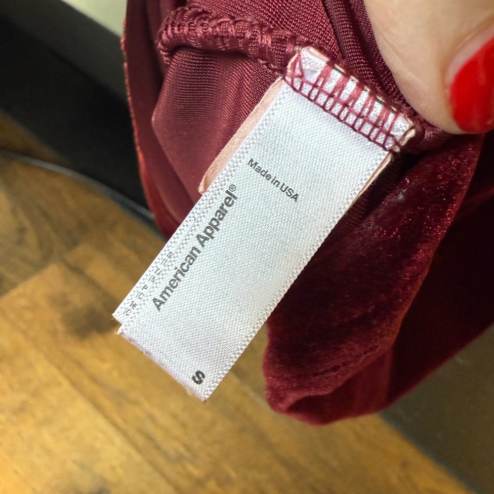 American Apparel Burgundy Velvet Dress - Picture 3 of 4